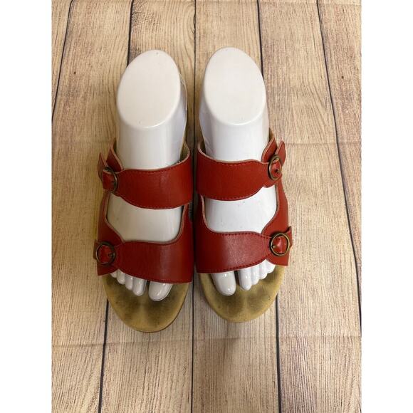 Dansko Red Leather Strappy Heel Sandal Women's Size 40 - Picture 1 of 6